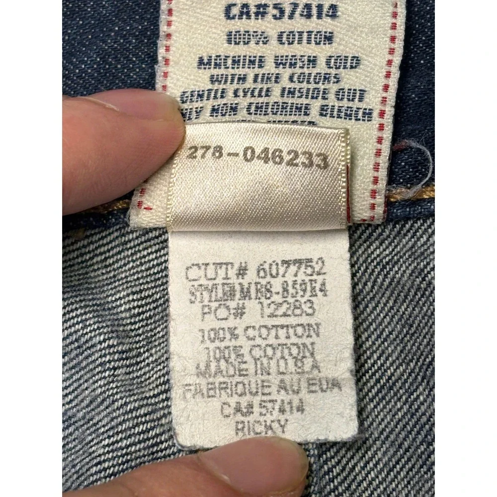 VTG True Religion‎ Ricky Straight Leg Jeans Mens 42X34 Medium Wash Blue Made USA